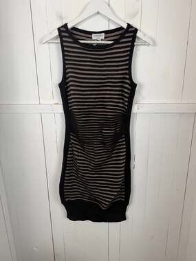 Carmen Black Gray Formal Knee Length Dress Size S NWT